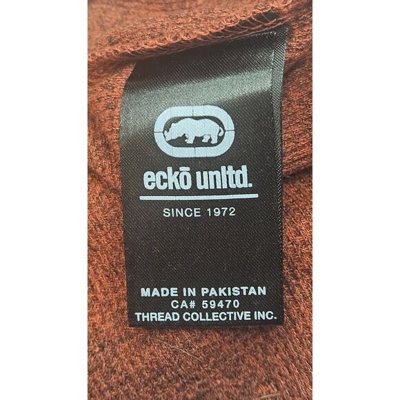 Vintage Ecko Unltd Red & Black Marl Men's M Long-Sleeve Waffle Knit Shirt Y2k - Picture 7 of 8